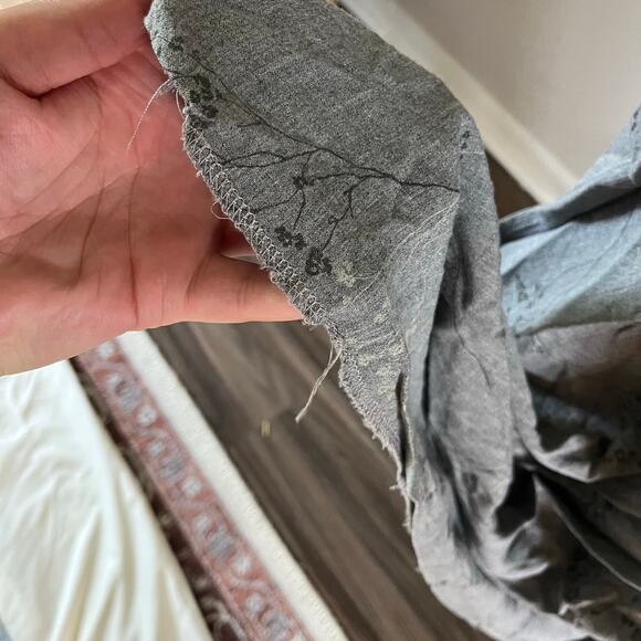 Y2K 2000s Grey Floral Print Plus Sz 3X Elastic Wast Whimsygoth Grunge - Picture 5 of 9